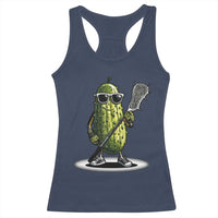 Funny Lacrosse Racerback Tank Top Pickle Playing Lax Lover Player - Wonder Print Shop