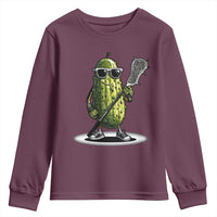Funny Lacrosse Youth Sweatshirt Pickle Playing Lax Lover Player - Wonder Print Shop