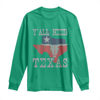 Yall Need Texas Long Sleeve Shirt State Map Vintage - Wonder Print Shop