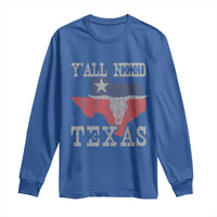Yall Need Texas Long Sleeve Shirt State Map Vintage - Wonder Print Shop