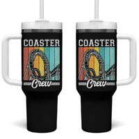 Vintage Rollercoaster Crew Tumbler With Handle Family Roller Coaster Amusement Park