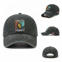 Vintage Rollercoaster Crew Washed Cotton Baseball Cap Family Roller Coaster Amusement Park