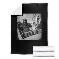 Funny Bigfoot Alien Throw Blanket Sasquatch UFO Coaster - Wonder Print Shop