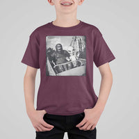 Funny Bigfoot Alien T Shirt For Kid Sasquatch UFO Coaster - Wonder Print Shop