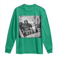 Funny Bigfoot Alien Long Sleeve Shirt Sasquatch UFO Coaster - Wonder Print Shop