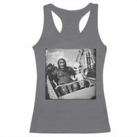 Funny Bigfoot Alien Racerback Tank Top Sasquatch UFO Coaster - Wonder Print Shop