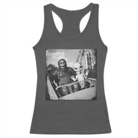 Funny Bigfoot Alien Racerback Tank Top Sasquatch UFO Coaster - Wonder Print Shop