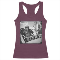 Funny Bigfoot Alien Racerback Tank Top Sasquatch UFO Coaster - Wonder Print Shop