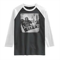 Funny Bigfoot Alien Raglan Shirt Sasquatch UFO Coaster - Wonder Print Shop