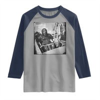 Funny Bigfoot Alien Raglan Shirt Sasquatch UFO Coaster - Wonder Print Shop