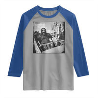 Funny Bigfoot Alien Raglan Shirt Sasquatch UFO Coaster - Wonder Print Shop