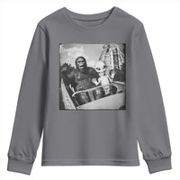 Funny Bigfoot Alien Youth Sweatshirt Sasquatch UFO Coaster - Wonder Print Shop