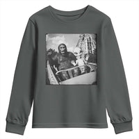Funny Bigfoot Alien Youth Sweatshirt Sasquatch UFO Coaster - Wonder Print Shop
