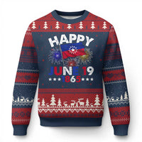 Juneteenth Flag Ugly Christmas Sweater Black Freedom Black History June 19 1865 - Wonder Print Shop