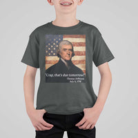 Funny 4th of July T Shirt For Kid Thomas Jefferson That's Due Tomorrow? - Wonder Print Shop