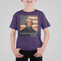 Funny 4th of July T Shirt For Kid Thomas Jefferson That's Due Tomorrow? - Wonder Print Shop