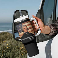 Funny 4th of July Tumbler With Handle Thomas Jefferson That's Due Tomorrow? - Wonder Print Shop