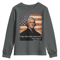 Funny 4th of July Youth Sweatshirt Thomas Jefferson That's Due Tomorrow? - Wonder Print Shop