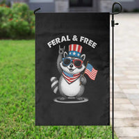 Funny Raccoon July 4th Garden Flag Patriotic Trash Panda Feral But Free - Wonder Print Shop