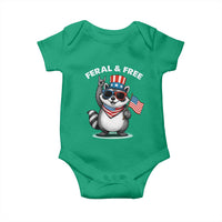Funny Raccoon July 4th Baby Onesie Patriotic Trash Panda Feral But Free - Wonder Print Shop