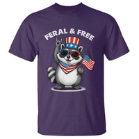 Funny Raccoon July 4th T Shirt Patriotic Trash Panda Feral But Free - Wonder Print Shop