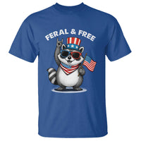 Funny Raccoon July 4th T Shirt Patriotic Trash Panda Feral But Free - Wonder Print Shop