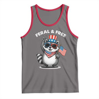 Funny Raccoon July 4th Tank Top Patriotic Trash Panda Feral But Free - Wonder Print Shop