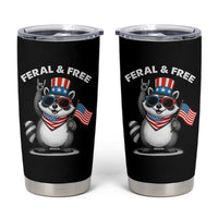 Funny Raccoon July 4th Tumbler Cup Patriotic Trash Panda Feral But Free - Wonder Print Shop