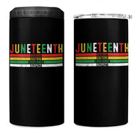 Juneteenth 4 in 1 Can Cooler Tumbler Black History Culture Excellence Respect Retro Vintage