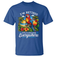Humor Retirement T Shirt Im Retired 5 OClock Everywhere Vintage Beach Parrot Cocktail