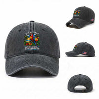 Humor Retirement Washed Cotton Baseball Cap Im Retired 5 OClock Everywhere Vintage Beach Parrot Cocktail