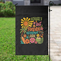 Schools Out Forever Retirement 2026 Garden Flag Retired Teacher Gifts Vintage Flower Graphic