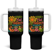 Schools Out Forever Retirement 2026 Tumbler With Handle Retired Teacher Gifts Vintage Flower Graphic