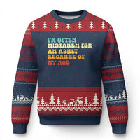 Im Often Mistaken For An Adult Because Of My Age Ugly Christmas Sweater Sarcastic Quote Funny Saying Old Guys Birthday Gifts