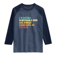Im Often Mistaken For An Adult Because Of My Age Raglan Shirt Sarcastic Quote Funny Saying Old Guys Birthday Gifts