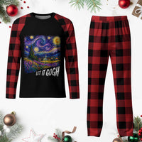 Let it Gogh Funny Vincent Van Gogh Starry Night Plaid Pajama Set