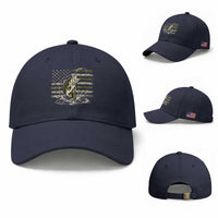 Vintage Bass Fishing Camouflage Baseball Cap Patriotic Largemouth Bass Angler Fishing Lovers Fisherman Camo US Flag