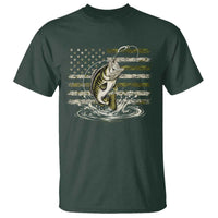 Vintage Bass Fishing Camouflage T Shirt Patriotic Largemouth Bass Angler Fishing Lovers Fisherman Camo US Flag