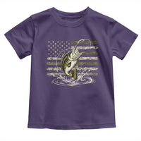Vintage Bass Fishing Camouflage Toddler T Shirt Patriotic Largemouth Bass Angler Fishing Lovers Fisherman Camo US Flag