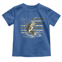 Vintage Bass Fishing Camouflage Toddler T Shirt Patriotic Largemouth Bass Angler Fishing Lovers Fisherman Camo US Flag