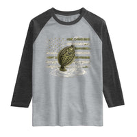 Flounder Fishing Camouflage American Flag Raglan Shirt Patriotic Flatfish Angler Gift Saltwater Fishing Lovers