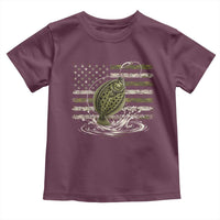 Flounder Fishing Camouflage American Flag Toddler T Shirt Patriotic Flatfish Angler Gift Saltwater Fishing Lovers