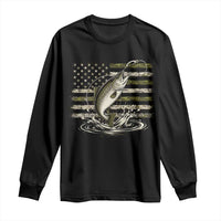 Camouflage American Flag Trout Fishing Long Sleeve Shirt Patriotic Saltwater Angler Gift Sea Fishing Lovers