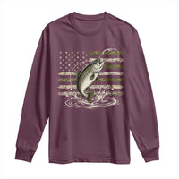 Camouflage American Flag Trout Fishing Long Sleeve Shirt Patriotic Saltwater Angler Gift Sea Fishing Lovers