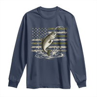 Camouflage American Flag Trout Fishing Long Sleeve Shirt Patriotic Saltwater Angler Gift Sea Fishing Lovers