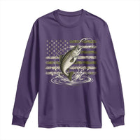 Camouflage American Flag Trout Fishing Long Sleeve Shirt Patriotic Saltwater Angler Gift Sea Fishing Lovers