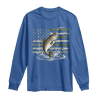 Camouflage American Flag Trout Fishing Long Sleeve Shirt Patriotic Saltwater Angler Gift Sea Fishing Lovers