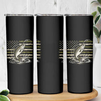 Camouflage American Flag Trout Fishing Skinny Tumbler Patriotic Saltwater Angler Gift Sea Fishing Lovers