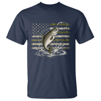 Camouflage American Flag Trout Fishing T Shirt Patriotic Saltwater Angler Gift Sea Fishing Lovers