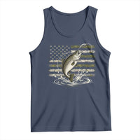 Camouflage American Flag Trout Fishing Tank Top Patriotic Saltwater Angler Gift Sea Fishing Lovers